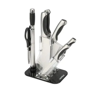 HAFELE ชุดมีดสแตนเลส 7 ชิ้นพร้อมแท่นเสียบมีด  1 ชิ้น Knife set 7 pcs with acrylic stander 1 pc