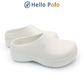 Hello Polo รองเท้าแตะ รองเท้าหัวโต ขาว 3.5cm พื้นหนา กันลื่น กันน้ำ ทนต่อการสึกหรอ ผู้หญิง เหมาะกับฤดู hp8009